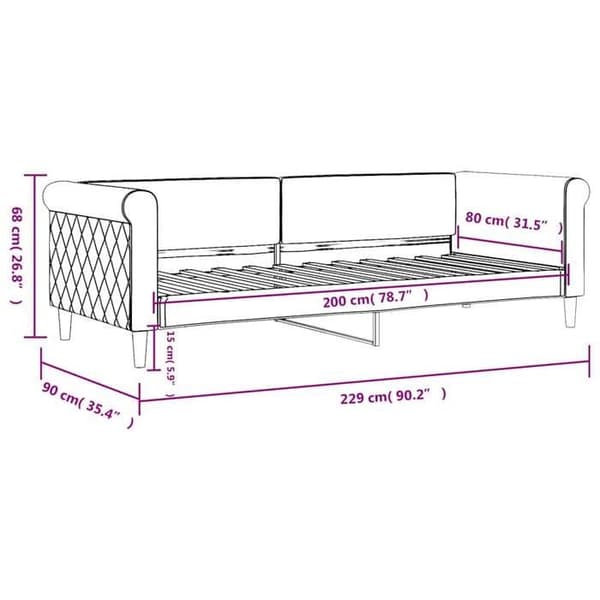 vidaXL Gul vilstol 80x200 cm sammet 354242