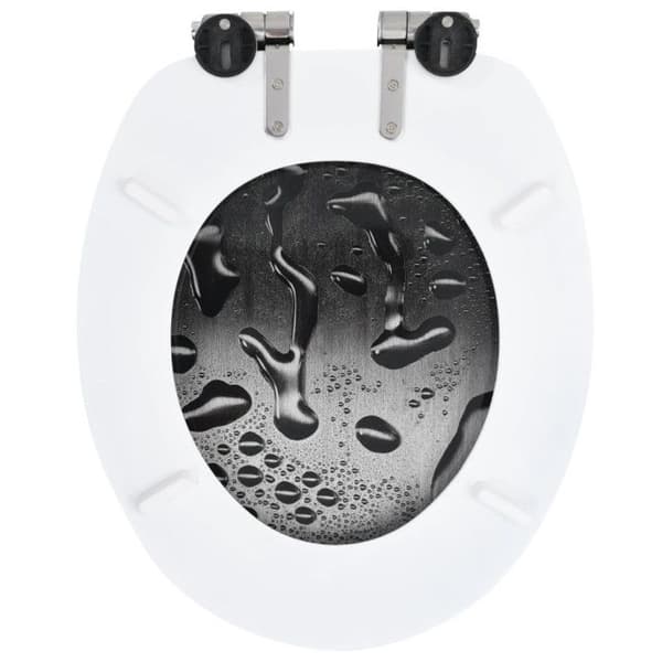 vidaXL Toalettsits MDF Soft Close Lock Water Drops