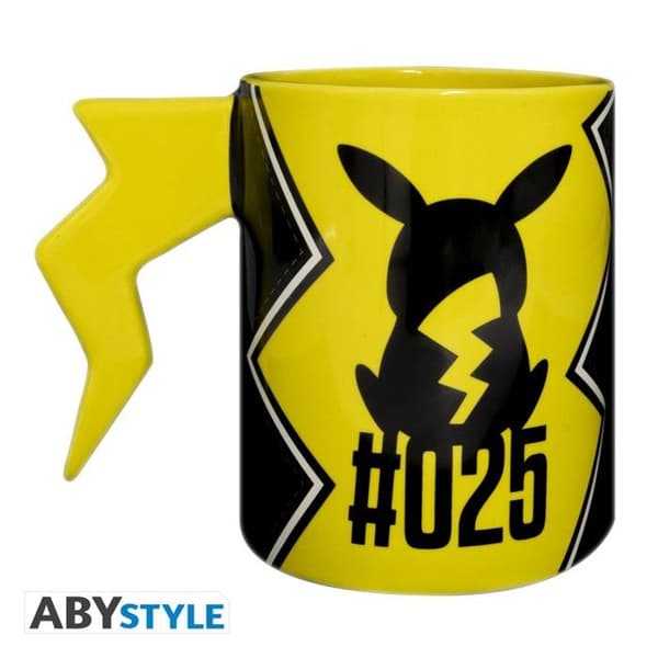 Mugg 3D - Nintendo - Pokémon - Pikachus blixtar - Gul - Keramik - Barn