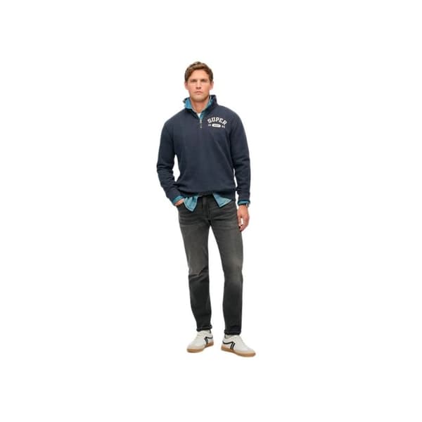Sweat Superdry Herr Atletiska Essentials Blå Bomull