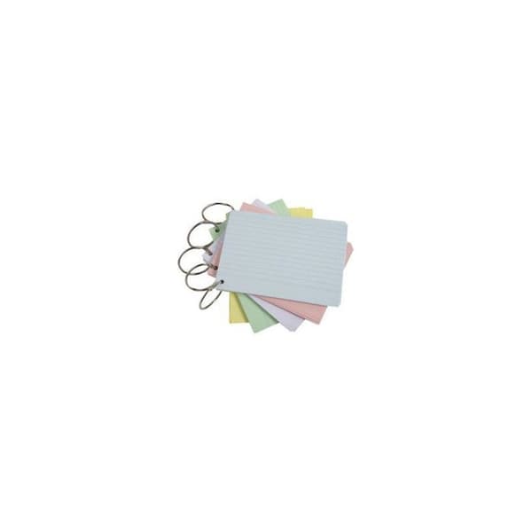 Fickor bristol - A6 148x105mm - Linjer - Perforerade - Med ring - Exacompta
