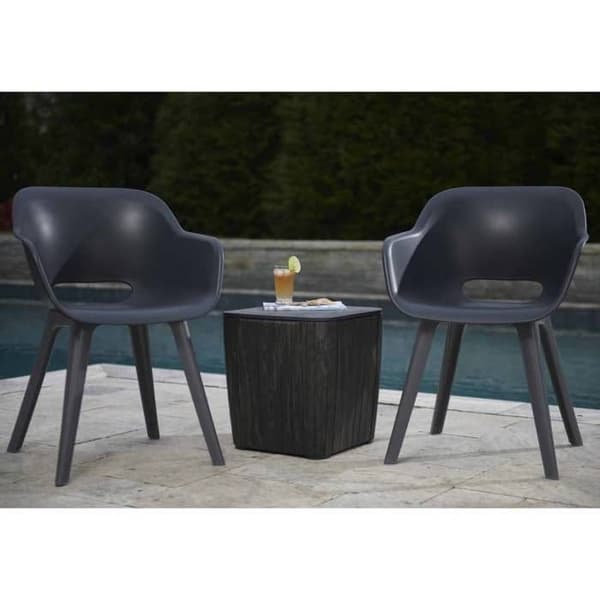 Akola utomhusstolar - Keter - Set om 2 - Grafit - Harts - Ergonomisk