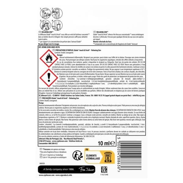 Diffusor - Glade - Touch-fresh - Avkopplande Zen - Eteriska Oljor - 10ml