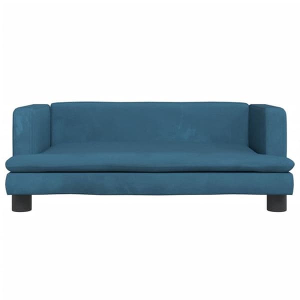 vidaXL Soffa för barn blå 80x45x30 cm sammet 3196305
