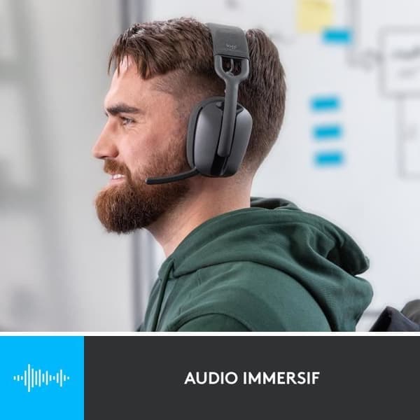 Hörlurar - Trådlösa - Logitech - Zone Vibe 100 - Bluetooth - Störningsskydd - Grafit