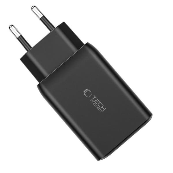 Laddare - Tech-Protect C65W - 65W - 3 portar - Snabbladdning 3.0 - Vit