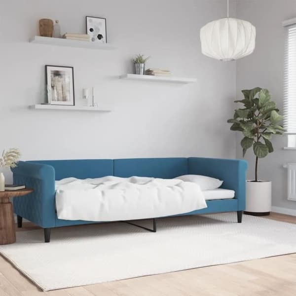 vidaXL Vilosträng blå 90x200 cm sammet 354243