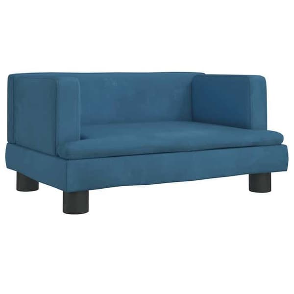 vidaXL Barnsoffa blå 60x40x30 cm sammet 3196317