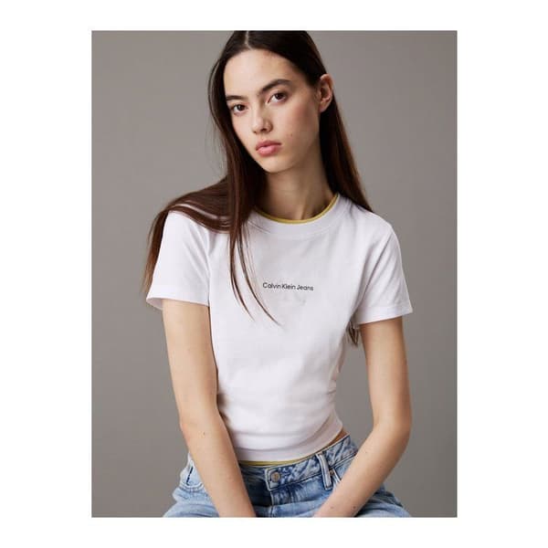 Vit T-shirt Dam Calvin Klein Jeans Gradient