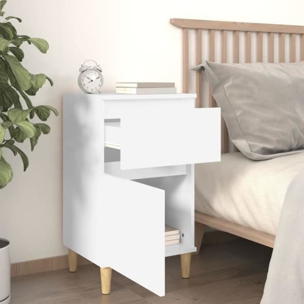 vidaXL Sängbord Vit 40x35x70 cm 819692