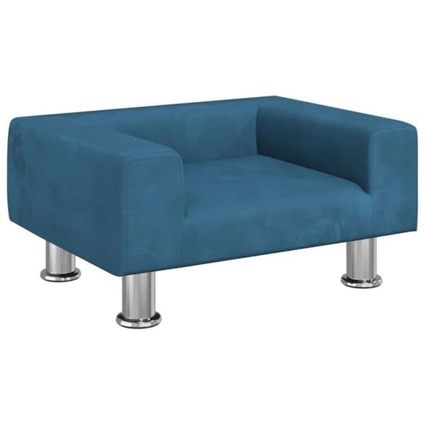 vidaXL Barnsoffa blå 50x40x26,5 cm sammet 3196336