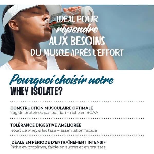 Whey Isolate Impulse Nutrition 750g - Proteiner och BCAA - Lågt sockerinnehåll