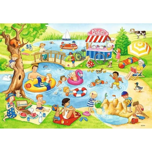 Pussel 2 x 24 bitar: Fritid vid sjön