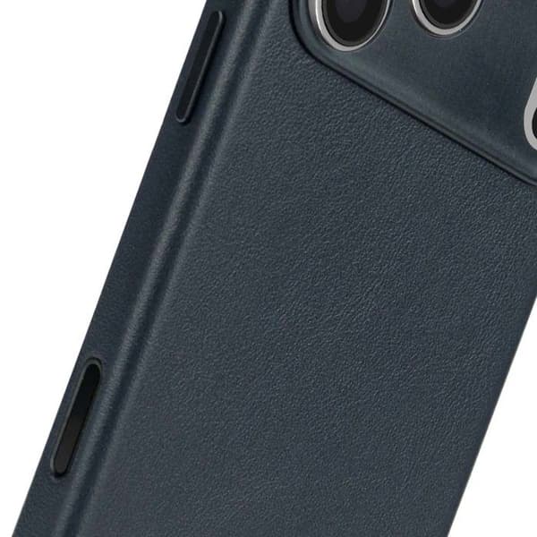 MagSafe-skal - AVKODAD - iPhone 17 Pro Max - Fullgrainsläder - Stötsäker - Blå