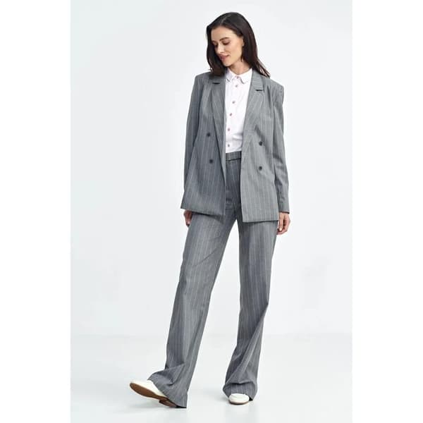 Oversize knäppt blazer för kvinnor Nife Randig
