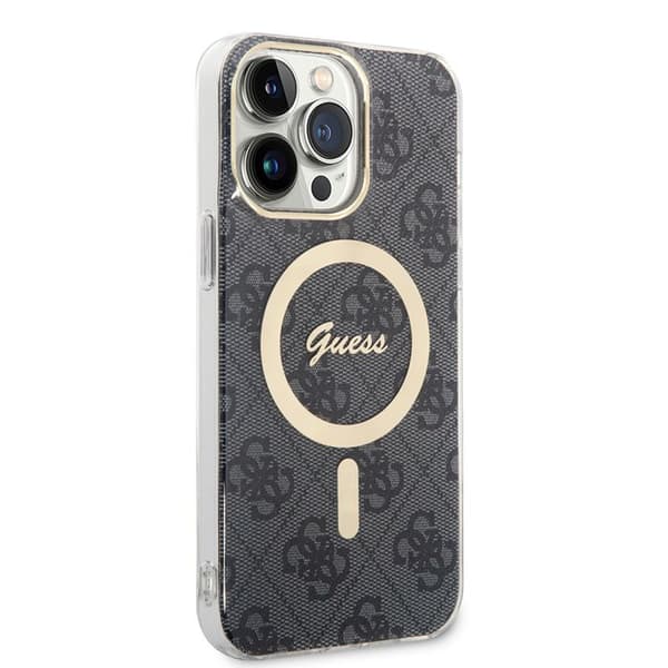 Coque Guess IML 4G MagSafe för iPhone 15 Pro - Svart