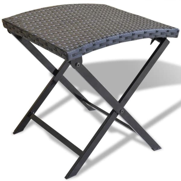 vidaXL Vikpall Poly Rattan Svart