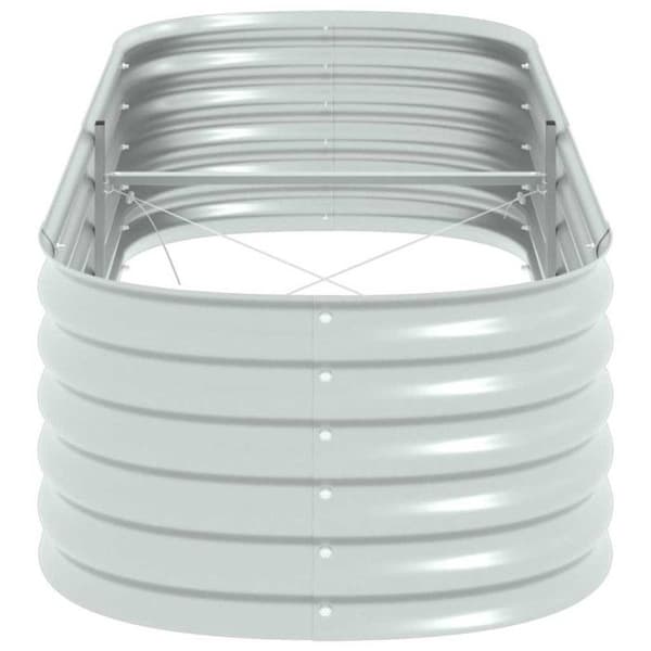 Planteringskärl - vidaXL - 240x80x44 cm - Galvaniserat stål - Silver - Rektangulär