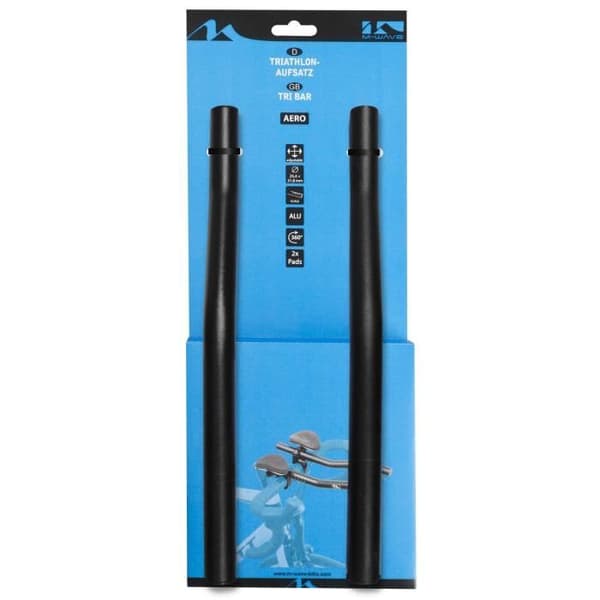 Triathlon Aero styrefäste - M-WAVE - 25,4 / 350 / 31,8 mm - Svart