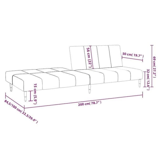 vidaXL 2-sits soffa med sängfunktion i brunt sammet 375882