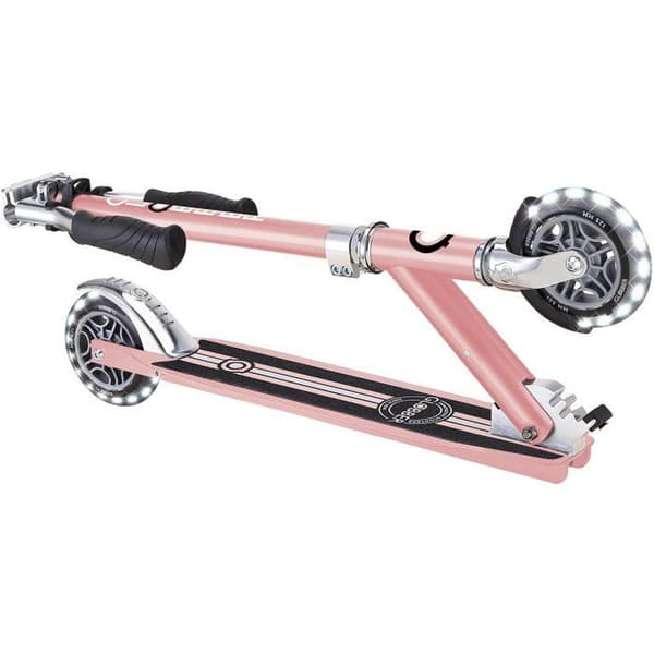 Tvåhjulig sparkcykel - GLOBBER - FLOW ELEMENT LIGHTS - Krom / Rosa