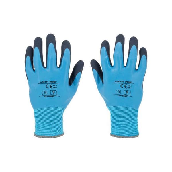 Blå latexhandskar L211908P, kort, "8", CE, LAHTI