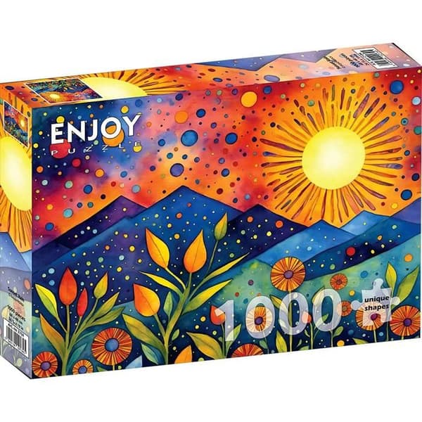 Pussel 1000 Bitars: Solnedgång och Regn