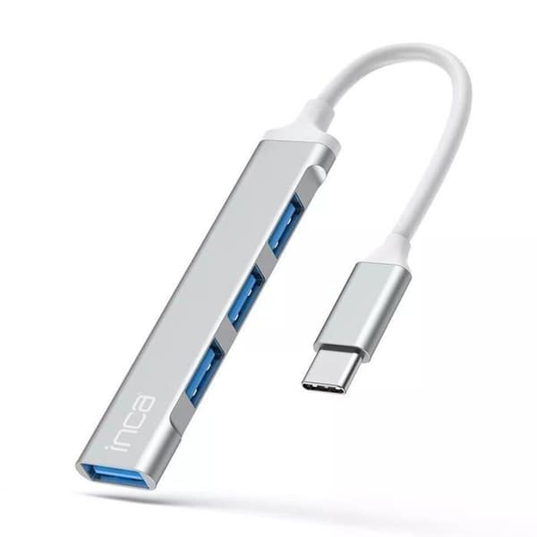 USB-hub - Inca - IUSB-04TX - 4 portar - Aluminium - Överföring 5 Gbps
