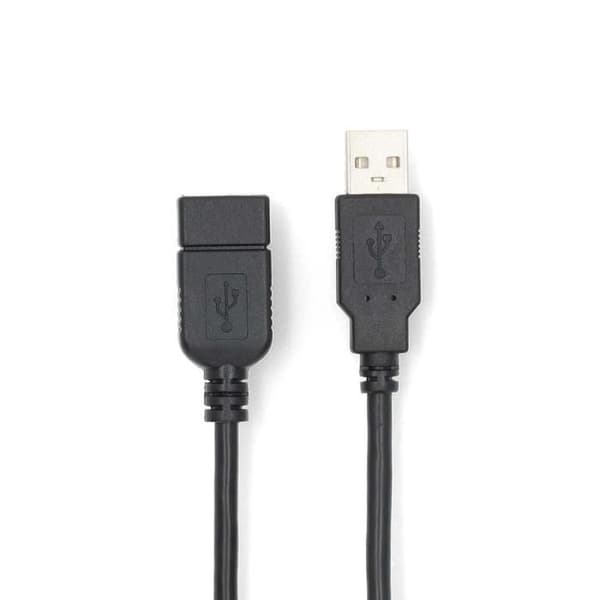 USB-kabel - NEDIS - Förlängare - Svart - 1m - USB 2.0 - 480 Mbps