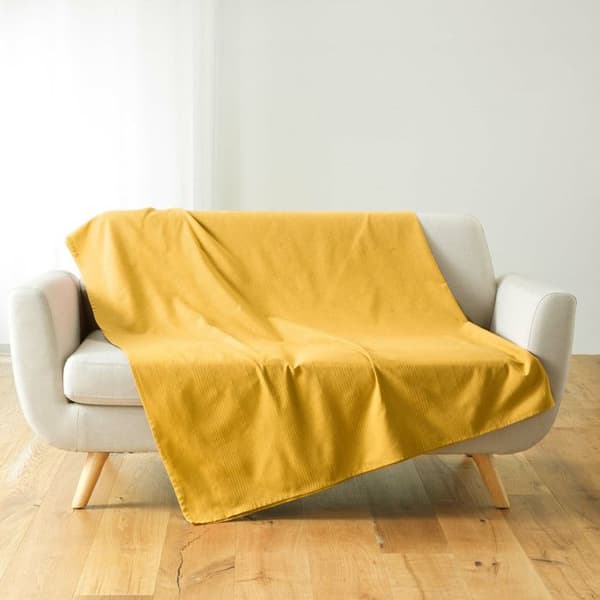 Pledd rullbart 220 x 240 cm polycotton Lucile Gul karri