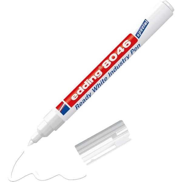 Permanent marker - EDDING - 8046 - Vit - 1-3 mm - Klar att använda