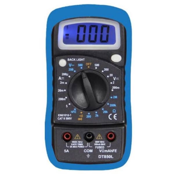 Digital multimeter - IWH - Standardmodell - AC/DC-mätning - Bakgrundsbelyst LCD-skärm - Diode/transistor-test
