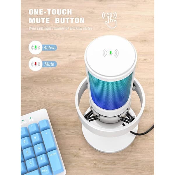 Mikrofon USB - FIFINE - Gaming - RGB - Unidirektionell - Touchkontroll