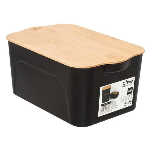 Plastlåda med bambulock 6,5L - 5 five simply smart