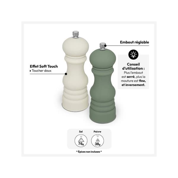 2 kryddkvarnar "Sensia" 14,5cm - 5 five simply smart