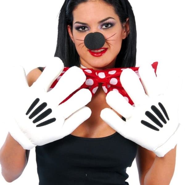 Mickey vitvitt handskar