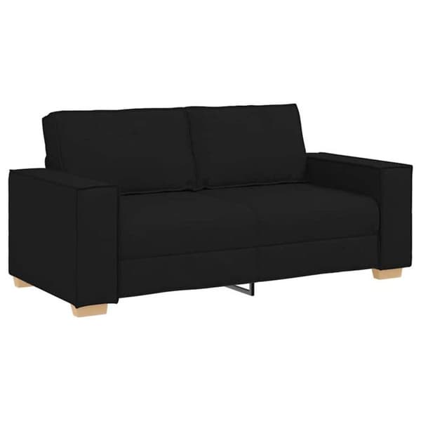Soffa 2 platser Svart 140 cm Tyg