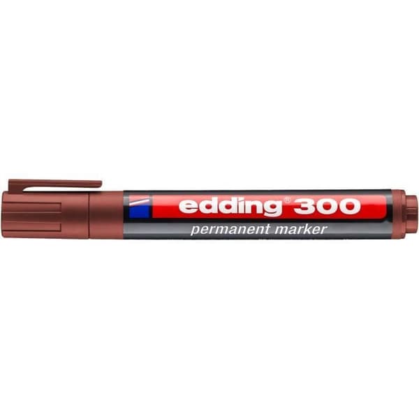 Permanent Märkpenn - EDDING - 300 - Brun - 1,5-3 mm - Fin spets
