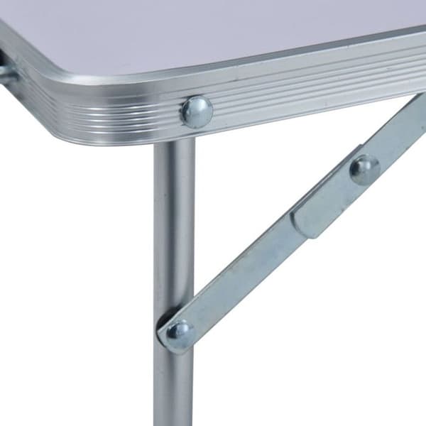 vidaXL Fällbart Campingbord Vit Aluminium 60x40 cm
