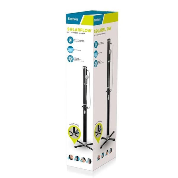 Solardusch - BESTWAY - SolarFlow - 20L - Rostfritt stål - Optimal effektivitet