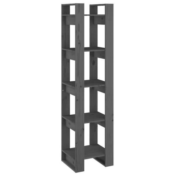 Bibliotek - Pinje - 41x35x160 cm - Grå - Vardagsrumsmöbel - Modern design