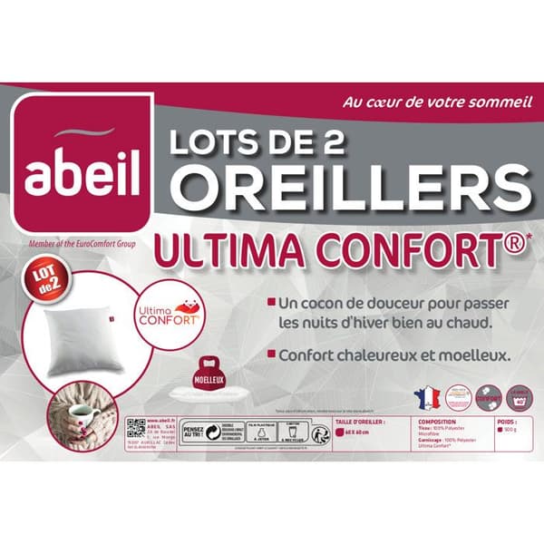 ABEIL Set med 2 st Ultima Confort® kuddar - 60 x 60 cm