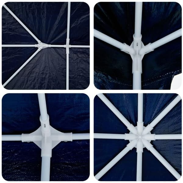 Festtält - 6x4 m - Blå - Polyester - Självbärande