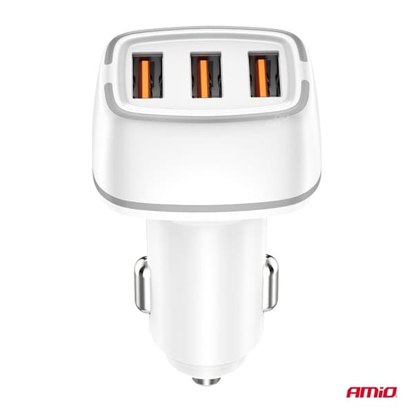 Bil laddare 2x USB-A + USB-C 32W AMIO-03890