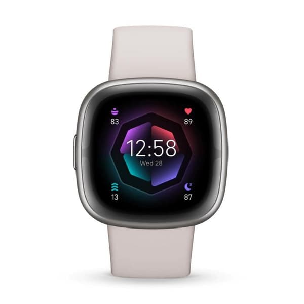Annan koppling - Fitbit Sense 2 - Vit/Aluminium - One Size - Vuxen