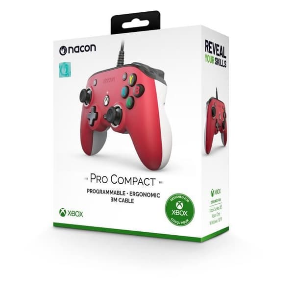Spelkontroll - Nacon - Pro Compact Controller - Röd - Anpassningsbar - USB