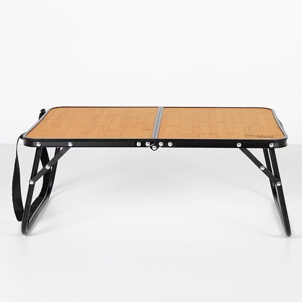 Fällbord - AKTIVE - 60x40x25 cm - Bambueffekt - Aluminiumstruktur - Stöder 20 kg - Säkerhetslås