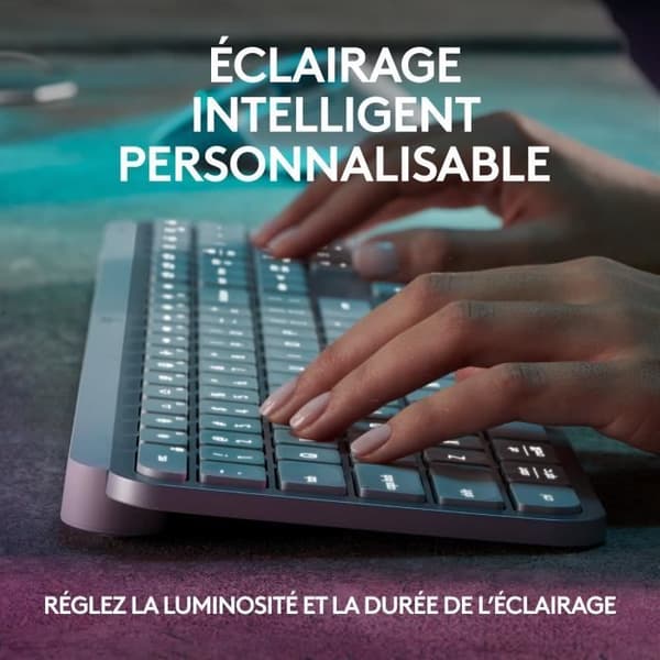 Tangentbord - Trådlöst - Logitech - MX Keys S - AZERTY - Ljusgrå