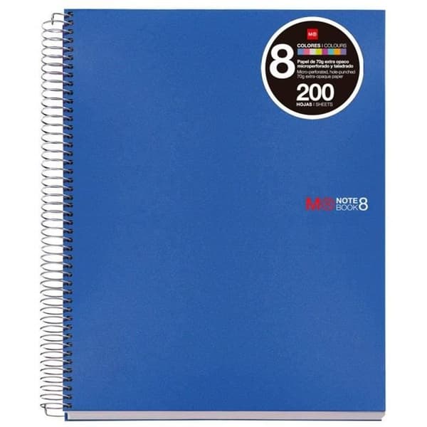 Basicos MR Notebook - - A5-format - 200 ark kvadratiskt papper i 8 olika färger - Omslag i