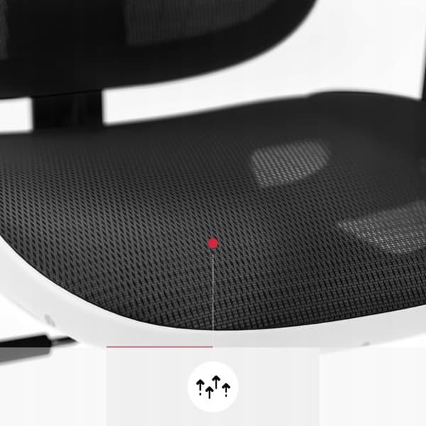 Diablo V-Basic Ergonomic Office Chair 3D Andas Mesh Justerbara Armstöd (Vit-Svart)